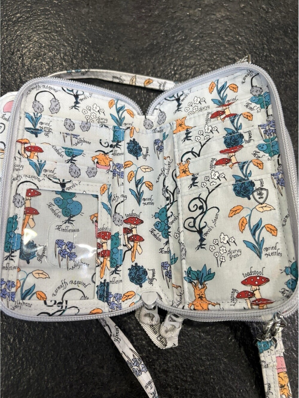 Vera Bradley Harry Potter Floral Multicolor Crossbody Zip Wallet ID Window - Picture 6 of 13